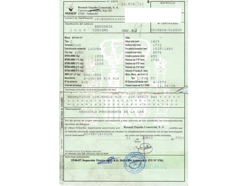 renault laguna del año 2001