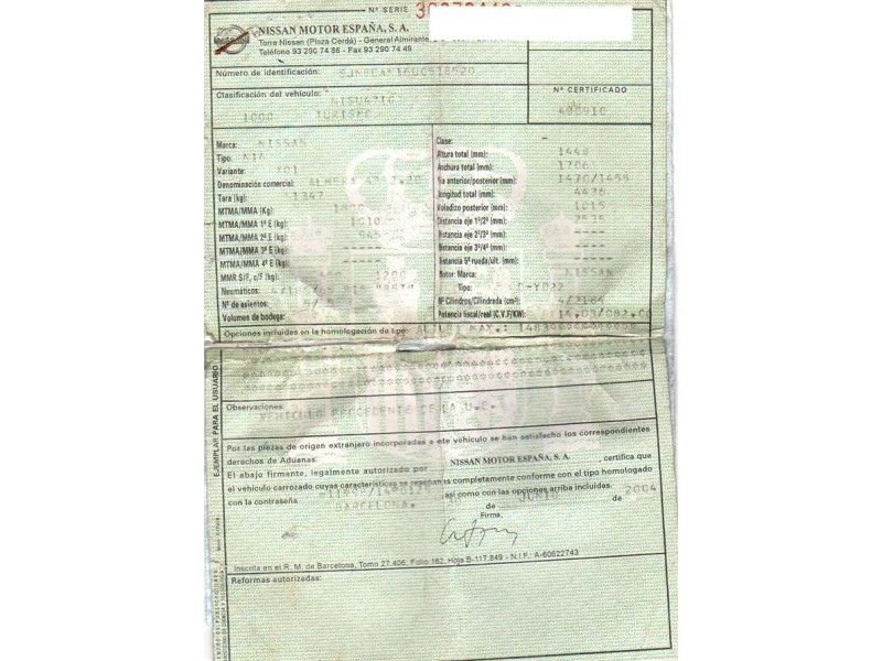 nissan almera del año 2004