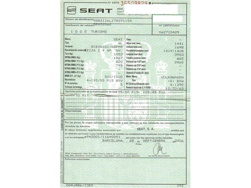 seat ibiza del año 2006