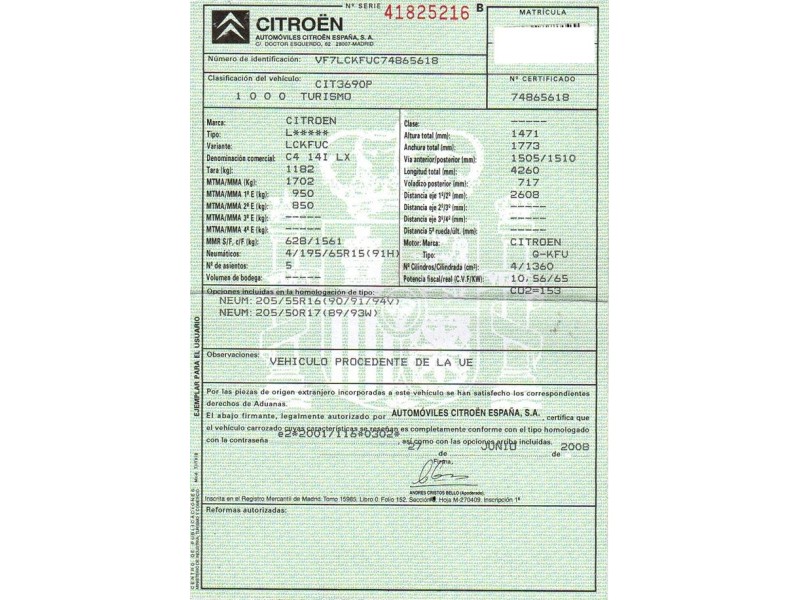 citroen c 4 del año 2008