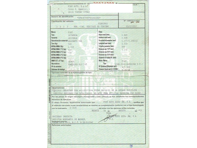 fiat seicento del año 2003