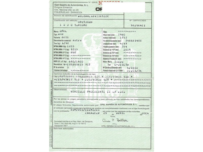 opel astra del año 2004