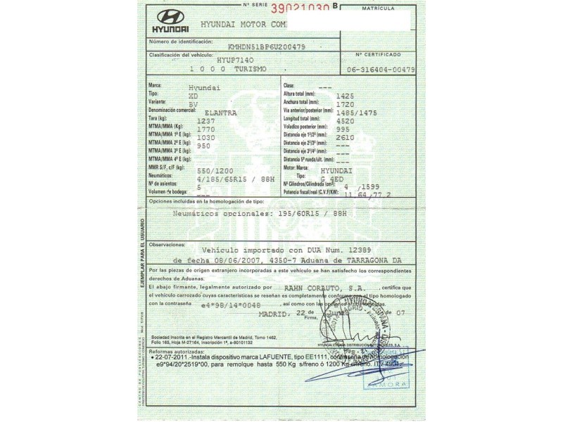 hyundai elantra del año 2007