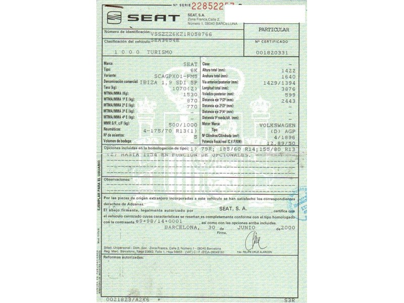 seat ibiza del año 2000