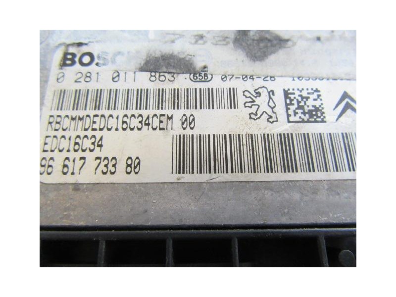 Recambio de centralita : citroen c 4 : 1.6 dhy -9hx (90cv) 5p [2007] para citroen c 4 1.6 dhy -9hx referencia OEM IAM 0281011863