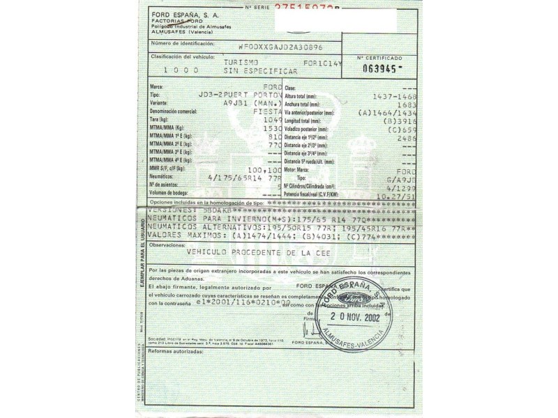 ford fiesta del año 2003