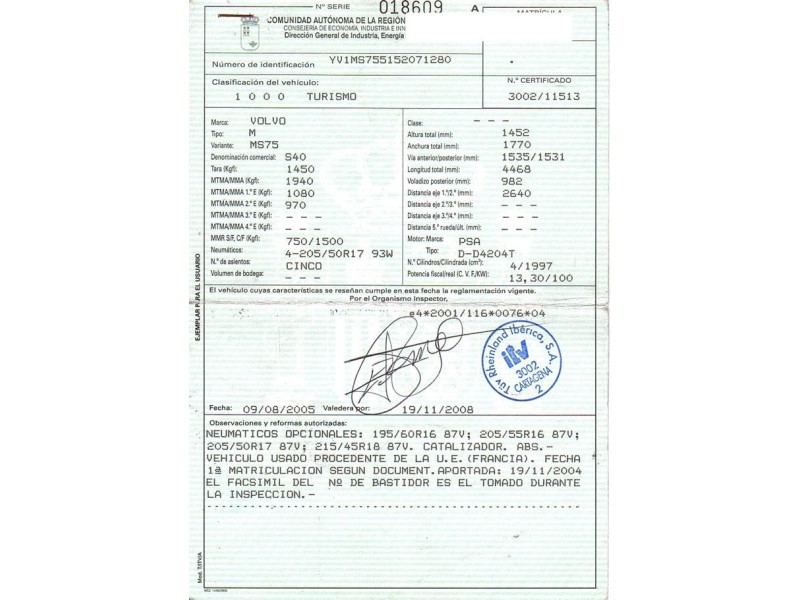 volvo s40 del año 2005