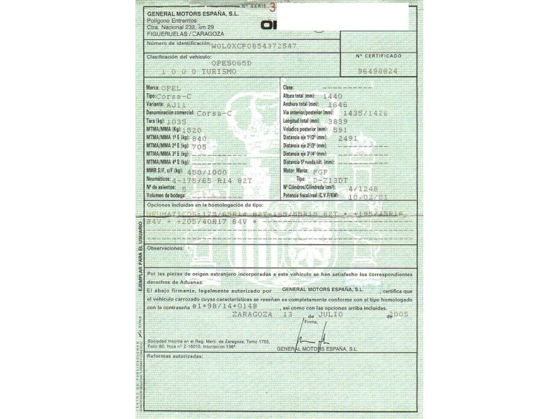 opel corsa del año 2005