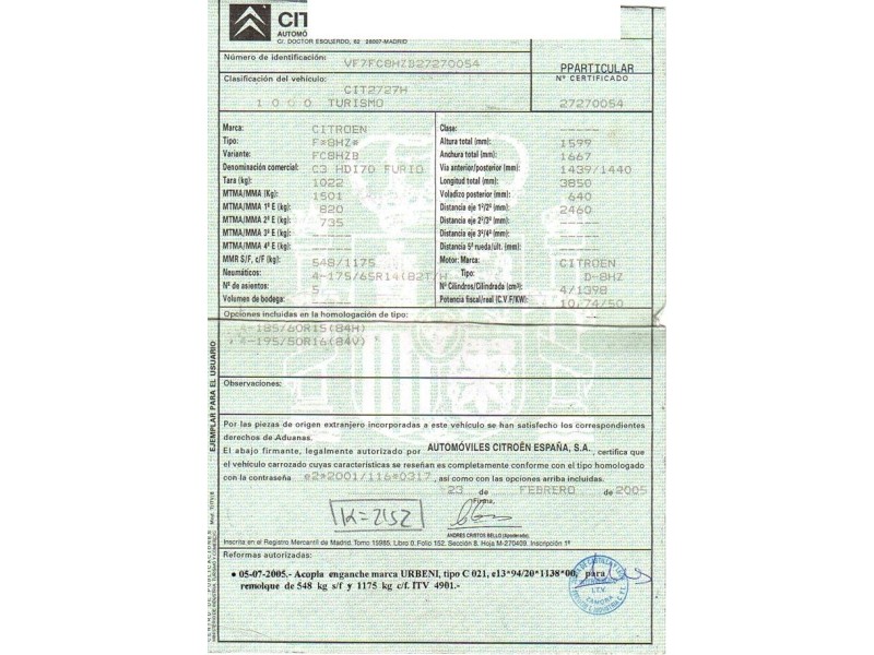 citroen c 3 del año 2005
