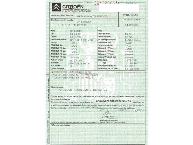 citroen c 4 del año 2006