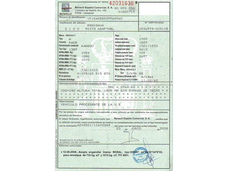 renault kangoo del año 2008