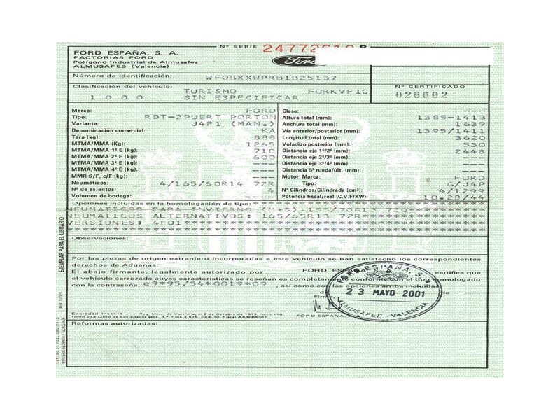 ford ka del año 2001