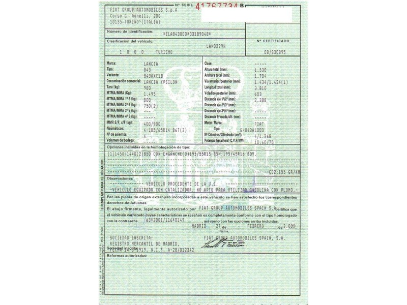 lancia ypsilon del año 2009