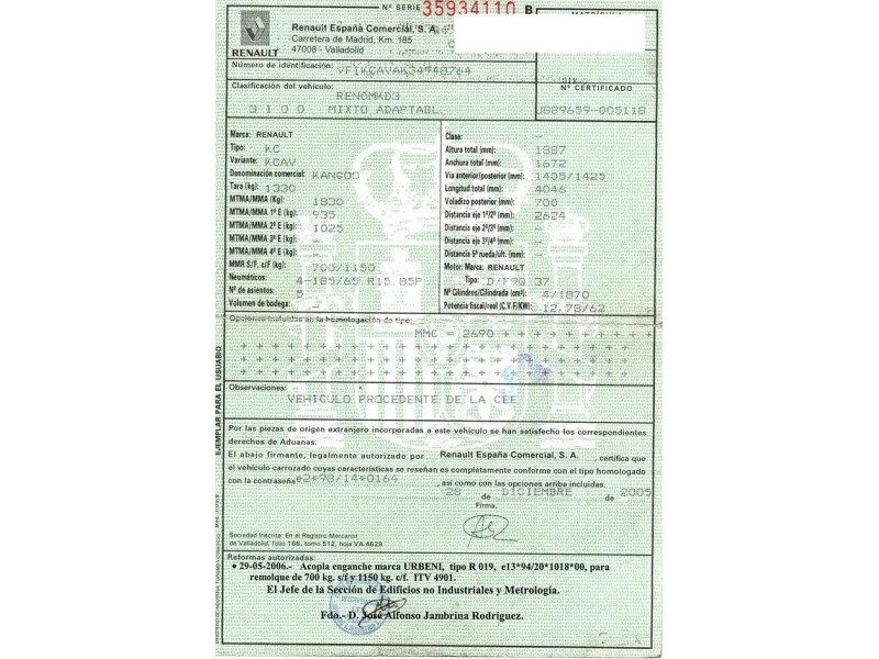 renault kangoo del año 2006