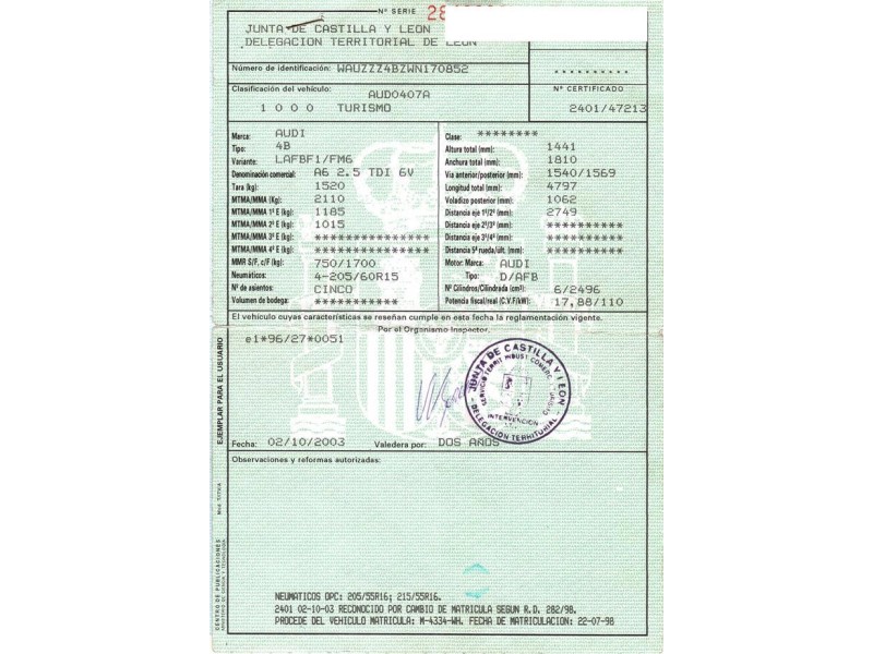 audi a6 del año 1998