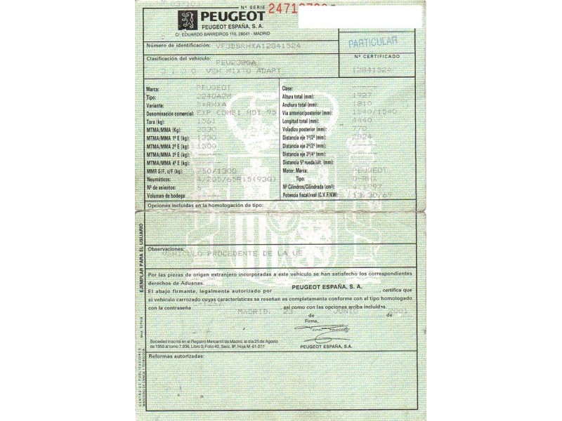 peugeot expert del año 2001