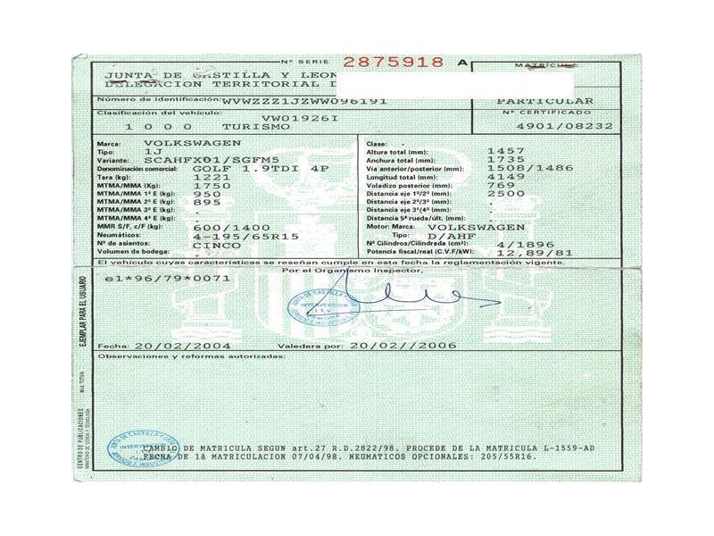 volkswagen golf del año 1998