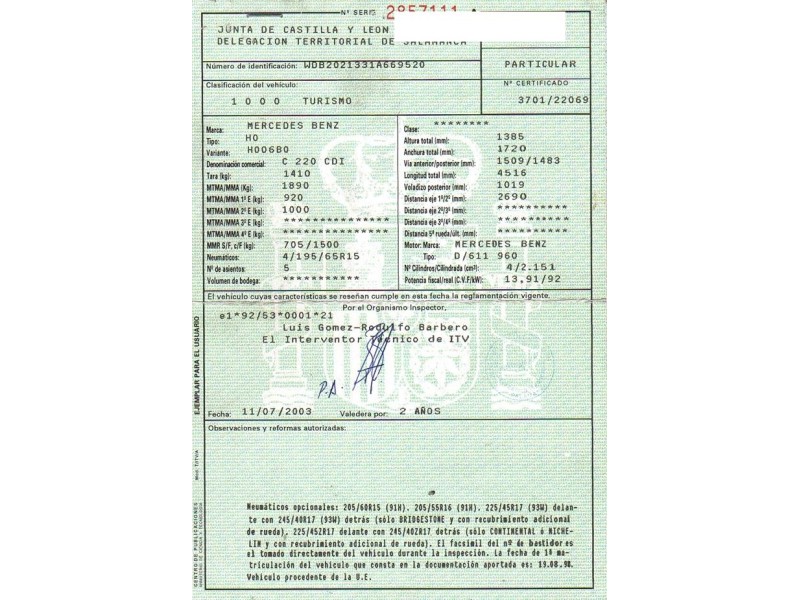 m. benz c 220 del año 2003