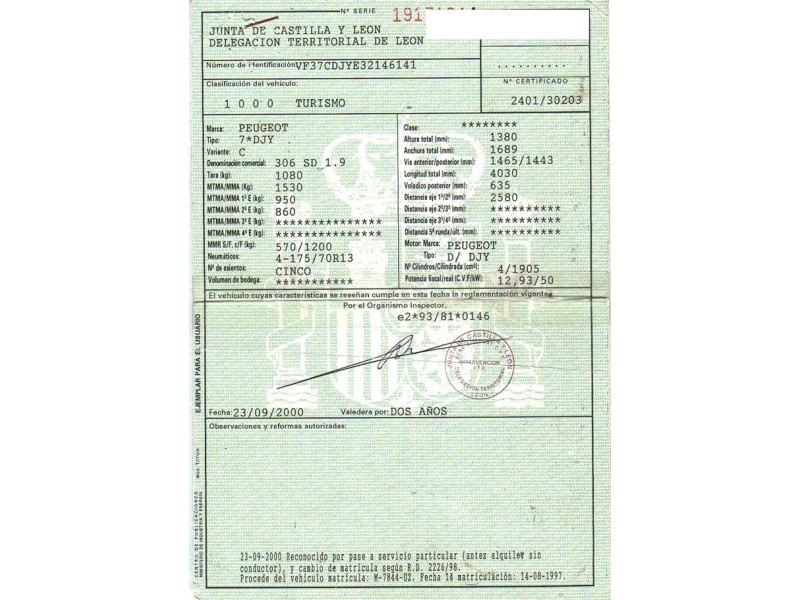 peugeot 306 del año 1997