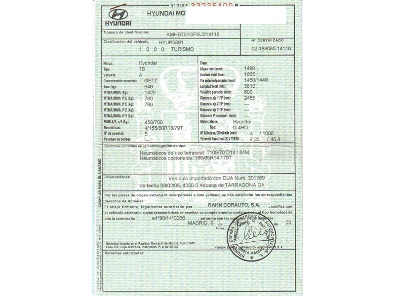 hyundai getz del año 2005