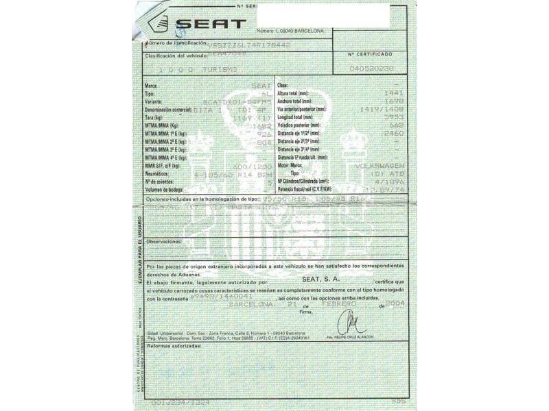 seat ibiza del año 2004