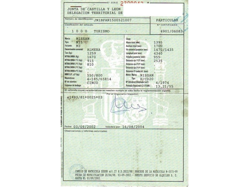 nissan almera del año 1998