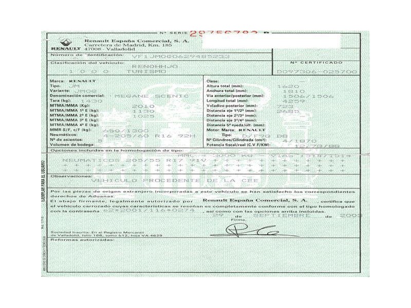 renault scenic del año 2003