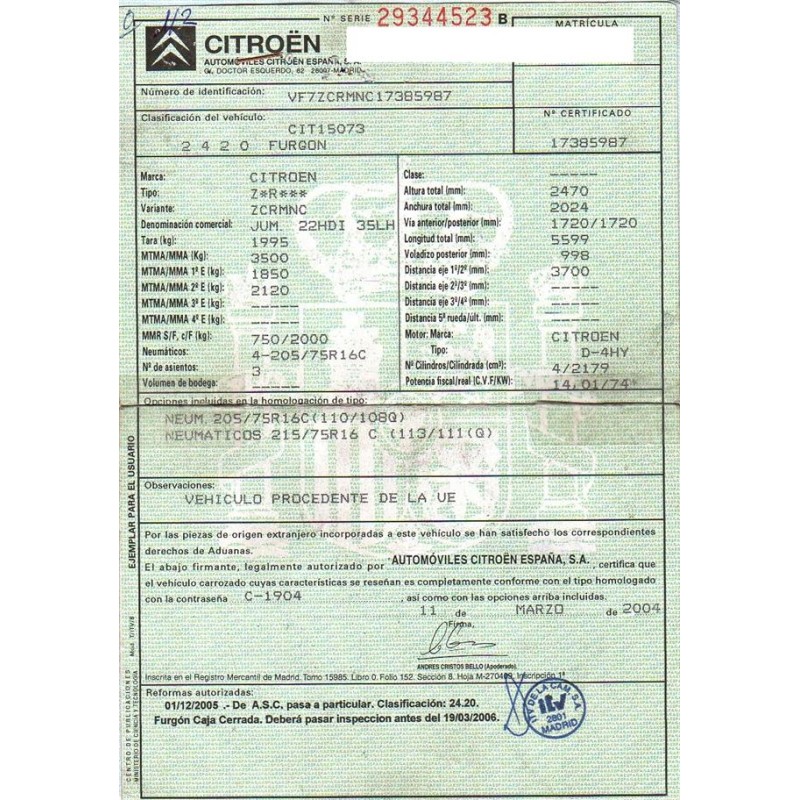 citroen jumper del año 2004 citroen jumper del año 2004