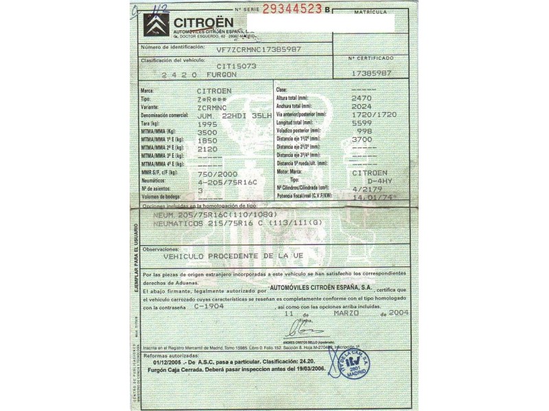 citroen jumper del año 2004 citroen jumper del año 2004