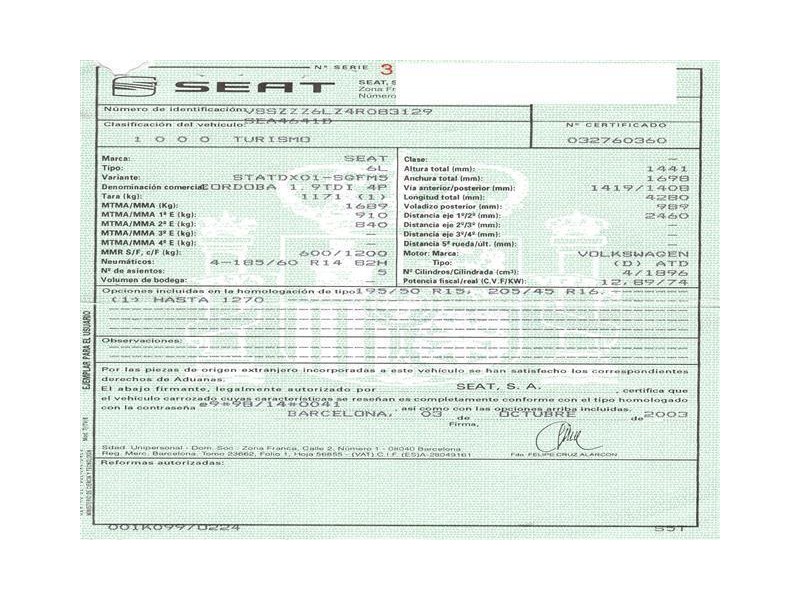 seat cordoba del año 2003