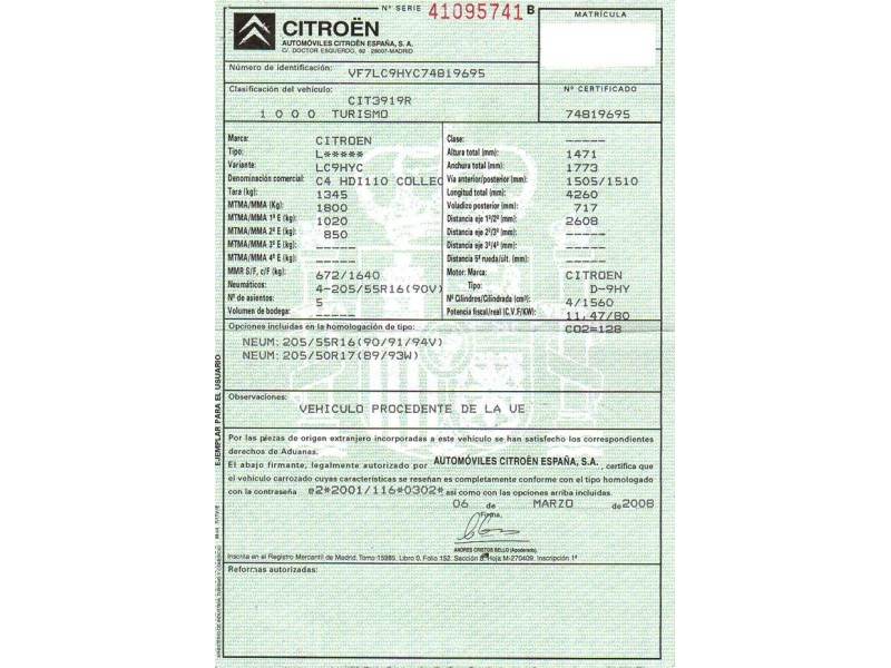 citroen c 4 del año 2008