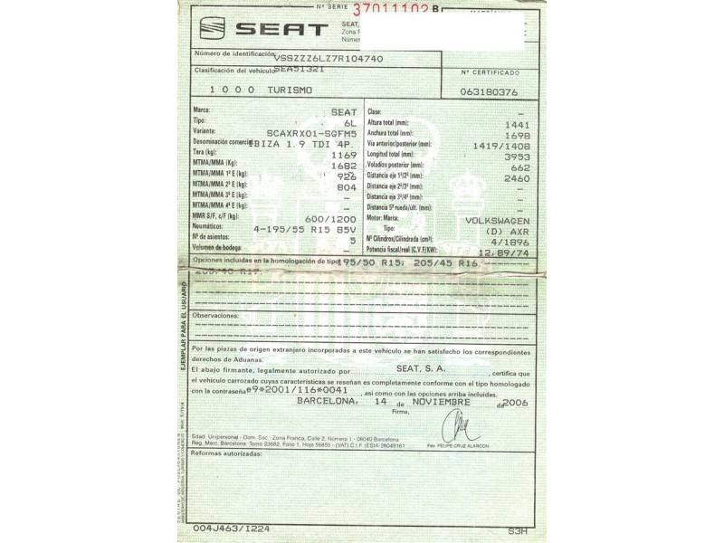 seat ibiza del año 2006