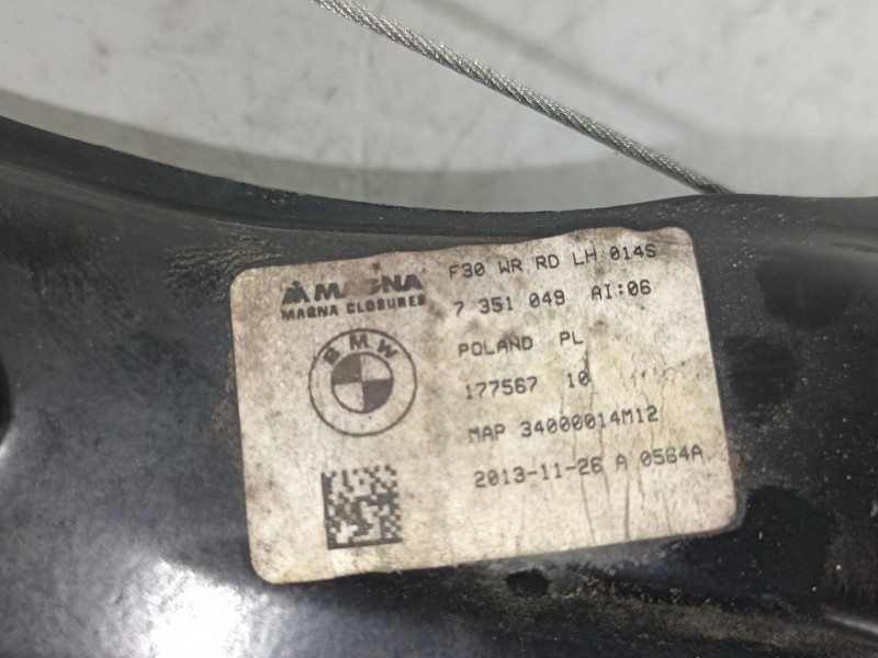 Recambio de elevalunas trasero izquierdo para bmw 320 f31 xdrive ranchera referencia OEM IAM 67627341564 7351049 