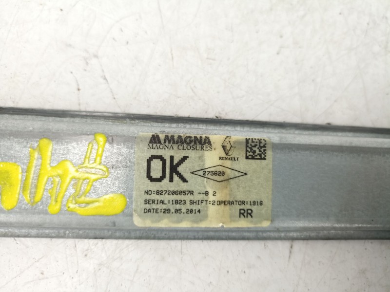 Recambio de elevalunas trasero derecho para dacia logan ii laureate referencia OEM IAM 827206057R  