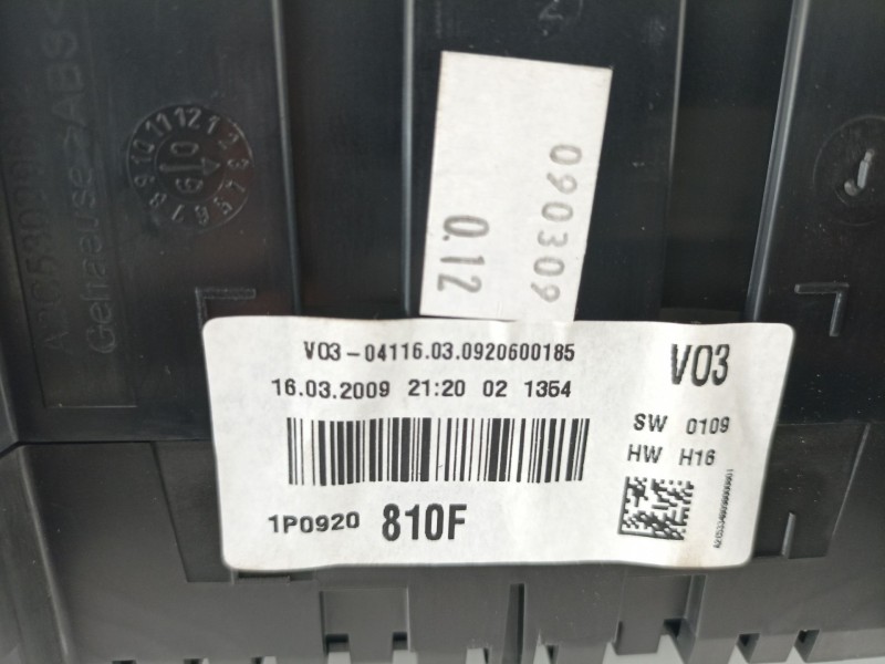 Recambio de cuadro instrumentos para seat leon (1p1) reference referencia OEM IAM 1P0920810F 04116030920600185 