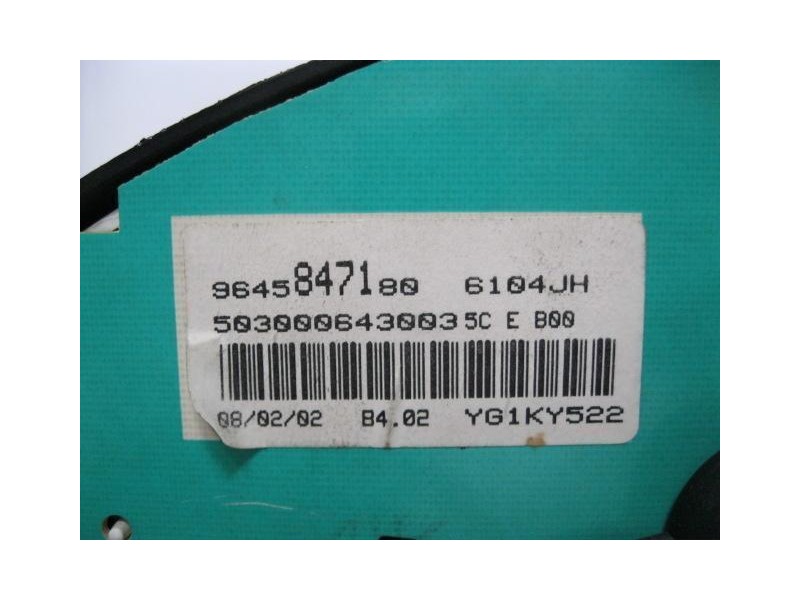 Recambio de cuadro instrumentos peugeot 206 14 16 2001 para peugeot 206 1.4 g referencia OEM IAM JAEGER-UNACLAVIJA  