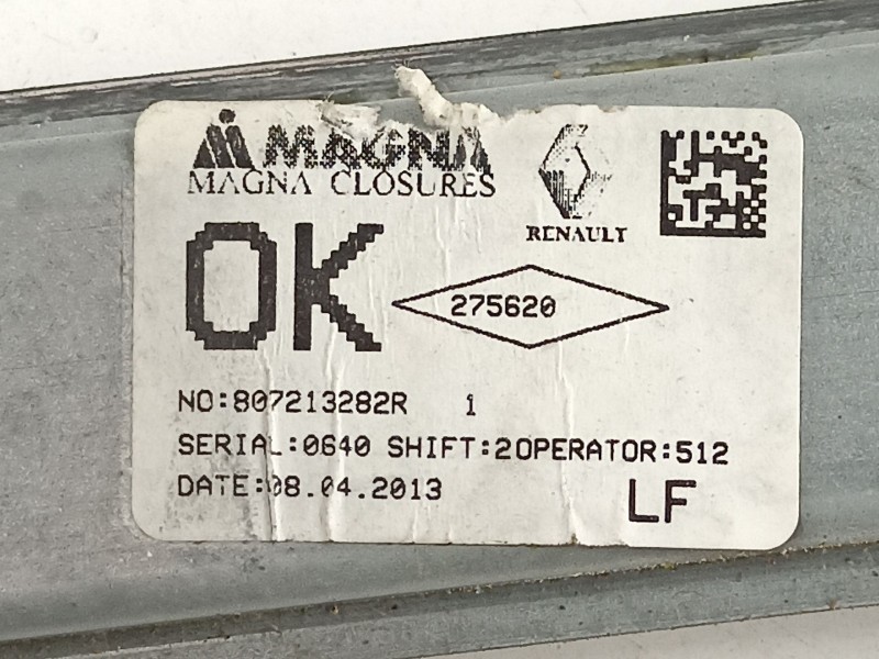 Recambio de elevalunas delantero izquierdo para dacia sandero ambiance referencia OEM IAM 807213282R  