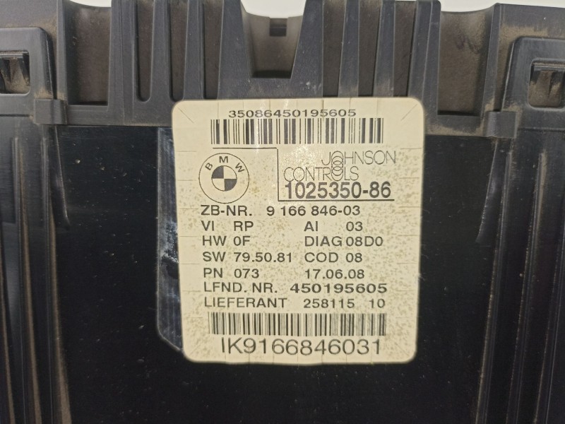 Recambio de cuadro instrumentos para bmw serie 3 berlina (e90) 320d referencia OEM IAM 9166846 1025350 102535086