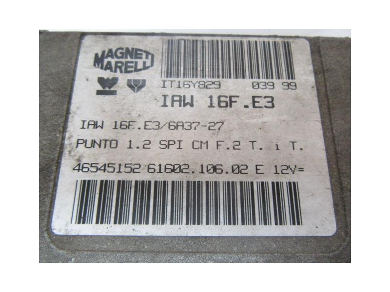 Recambio de centralita : fiat punto : 1.2 g -176b4.000 (59,82cv) [1999] para fiat punto 1.2 g -176b4.000 referencia OEM IAM IAW1