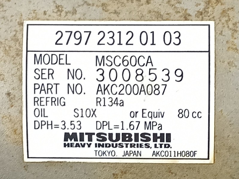 Recambio de compresor aire acondicionado para tata indigo 1.4 d referencia OEM IAM 279723120103 AKC200A087 