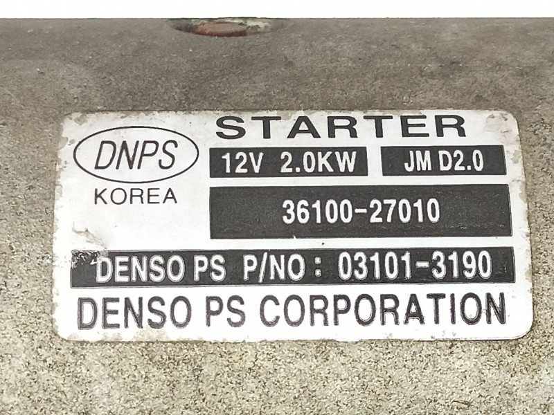 Recambio de motor arranque para hyundai tucson (jm) 2.0 crdi referencia OEM IAM 3610027010 031013190 