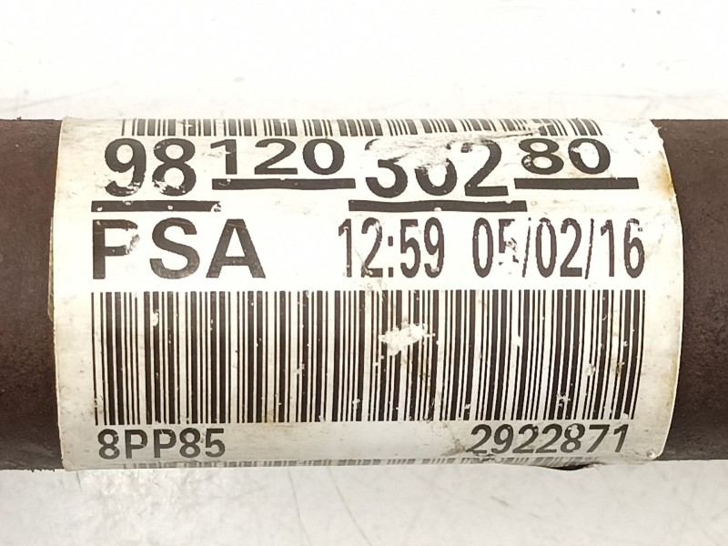Recambio de transmision delantera izquierda para citroen c elysee -exclu 1.6 hdi bh02 100cv 73 kw referencia OEM IAM 9812036280 