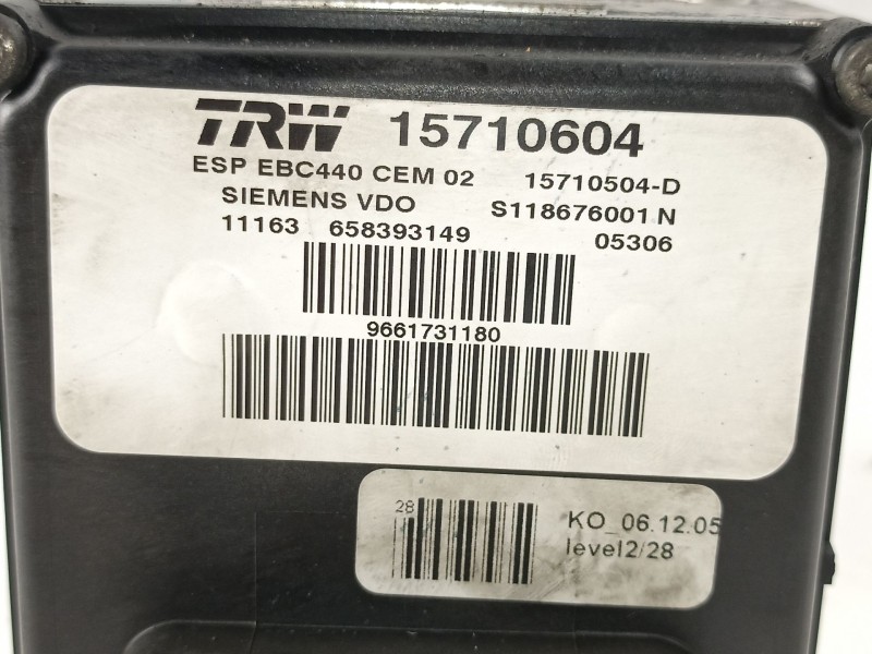 Recambio de abs para peugeot 407 sw 2.0 hdi d-rhr 6velocidades referencia OEM IAM 9661731180 15710604 EBC440