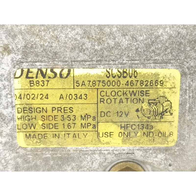 Recambio de compresor aire acondicionado para fiat stilo (192) 1.6 16v active referencia OEM IAM 46782669 5A7875000 