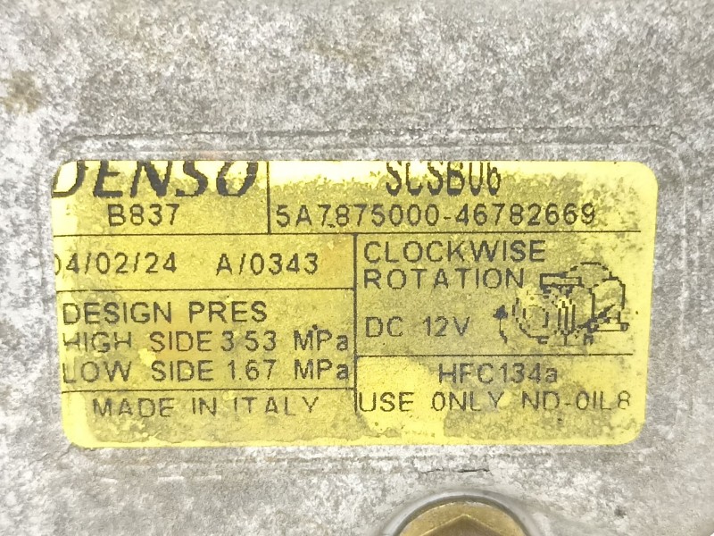 Recambio de compresor aire acondicionado para fiat stilo (192) 1.6 16v active referencia OEM IAM 46782669 5A7875000 