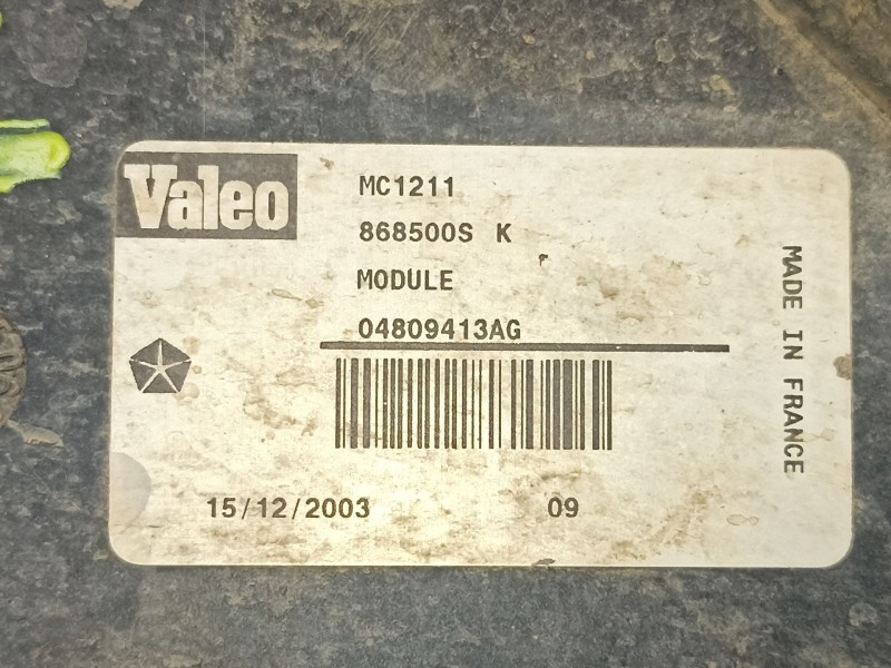 Recambio de electroventilador para chrysler voyager (rg) 2.5 crd cat referencia OEM IAM 4809413AG MC1211868911P MC1211868500S
