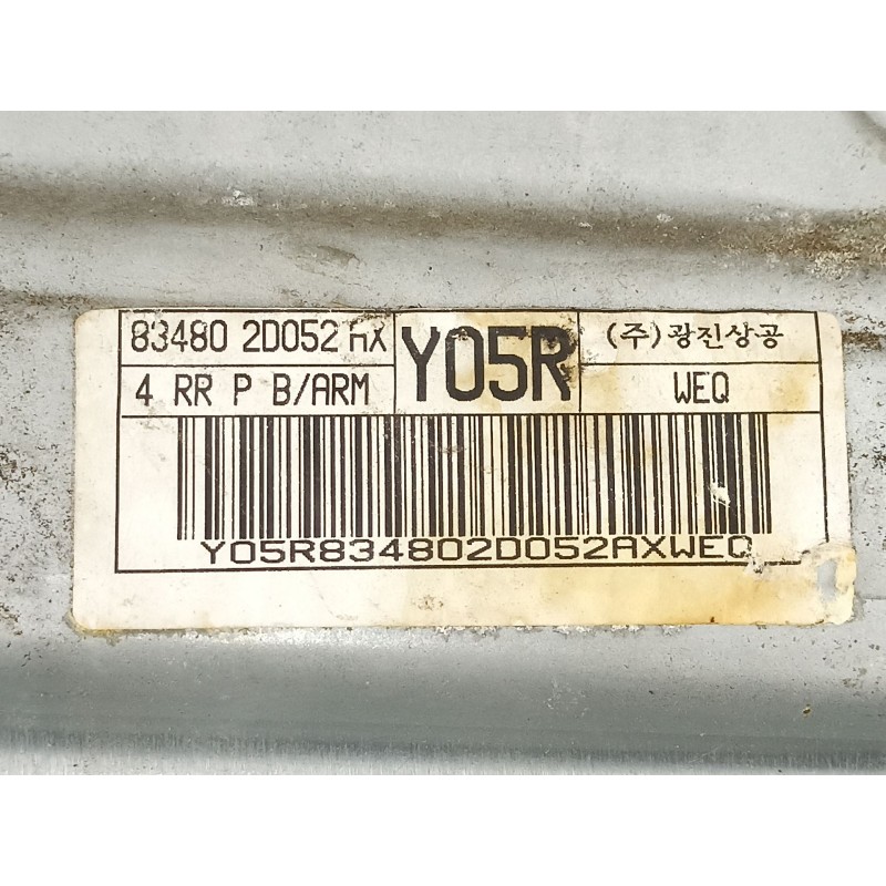 Recambio de elevalunas trasero derecho para hyundai elantra (xd) 2.0 crdi gls (4-ptas.) referencia OEM IAM 834802D052  