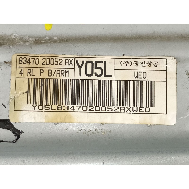 Recambio de elevalunas trasero izquierdo para hyundai elantra (xd) 2.0 crdi gls (4-ptas.) referencia OEM IAM 834702D052  