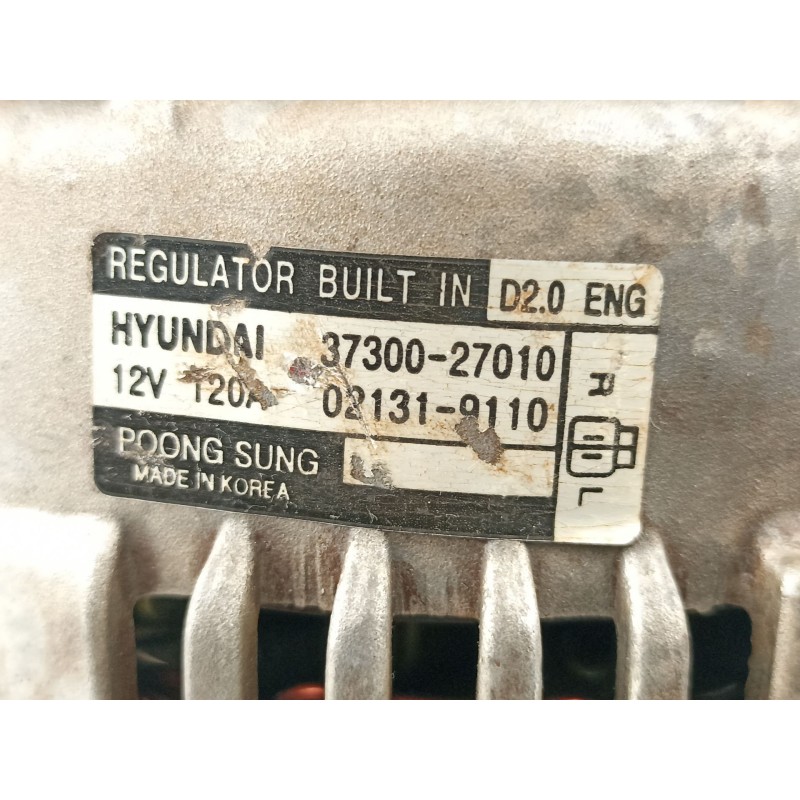 Recambio de alternador para hyundai elantra (xd) 2.0 crdi gls (4-ptas.) referencia OEM IAM 3730027010 021319110 
