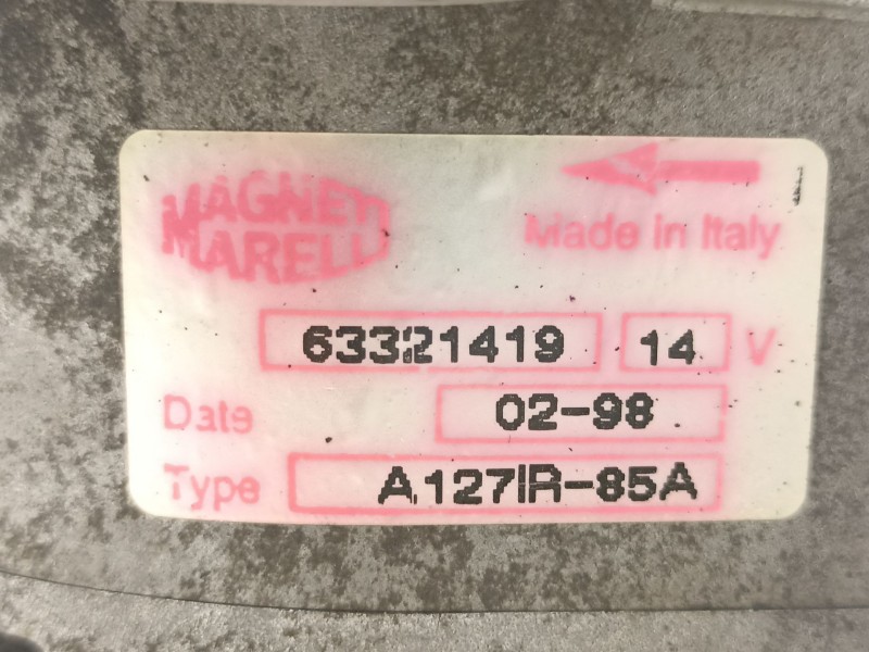 Recambio de alternador para fiat brava (182) 1.9 turbodiesel referencia OEM IAM 46765837 A127IR 63321419